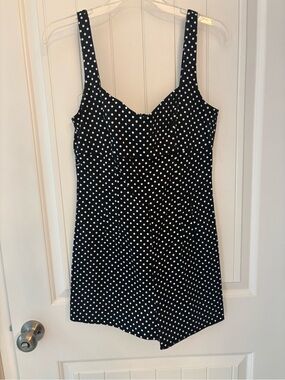 Zara Retro Vibes Black Romper with Polka Dots (defect noted) size Medium